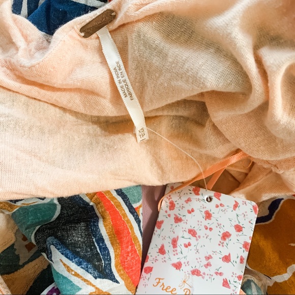 Free People Annka Peach One Shoulder Top Floral XS - Picture 6 of 7